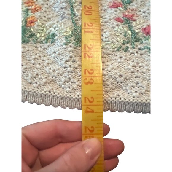 Tabi International Floral Embroidered Vest L Vintage Crochet Cottagecore Grandma - Picture 8 of 9